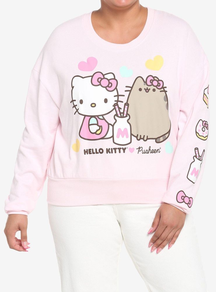 Hello Kitty X Pusheen Donut Long Sleeve hot Sweatshirt