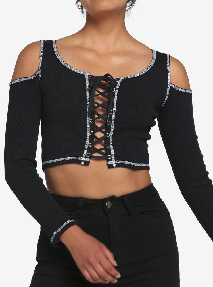 Lace hotsell up crop