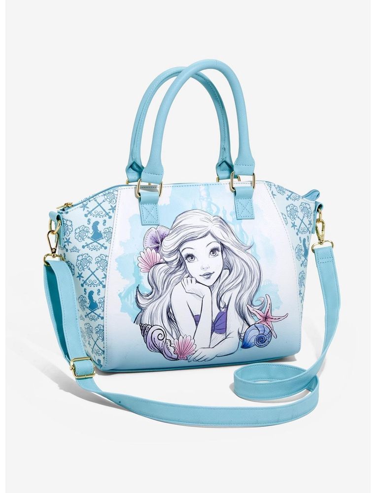 Hot Topic Loungefly Disney The Little Mermaid Blue Watercolor Satchel ...
