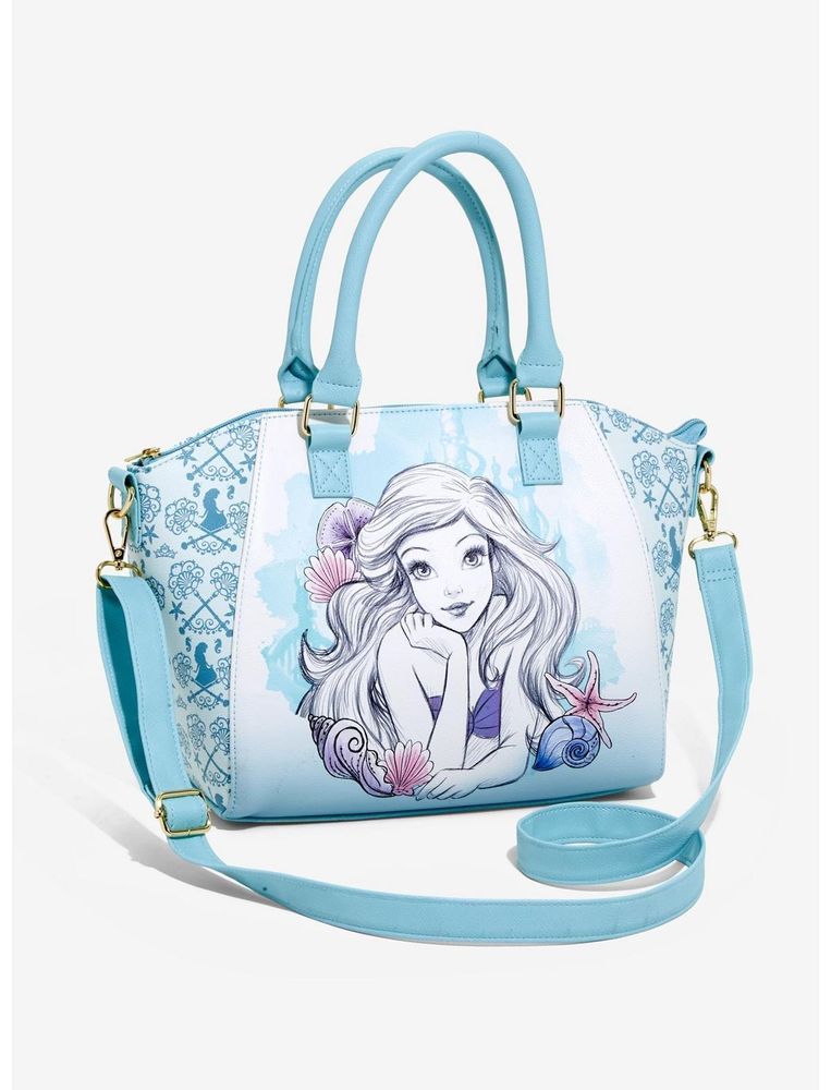 Hot Topic Loungefly Disney The Little Mermaid Blue Watercolor Satchel