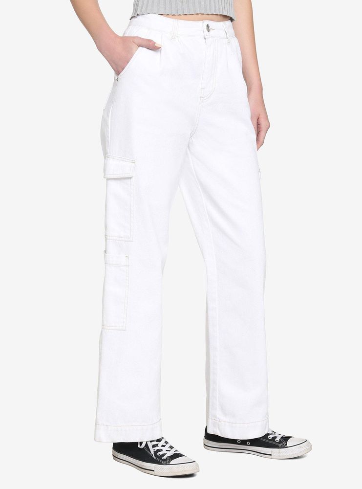 ivory straight leg pants