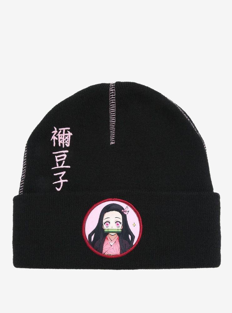 Hot Topic Demon Slayer: Kimetsu No Yaiba Nezuko Contrast Stitch Beanie ...