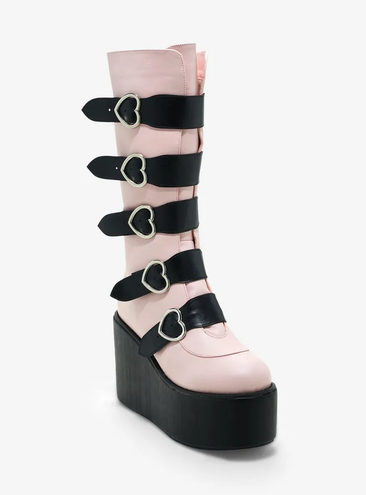 Platform pink store boots