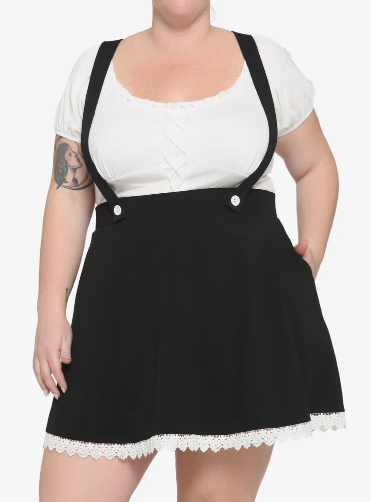 Hot Topic Black & White Lace Suspender Skirt Plus | Bramalea City