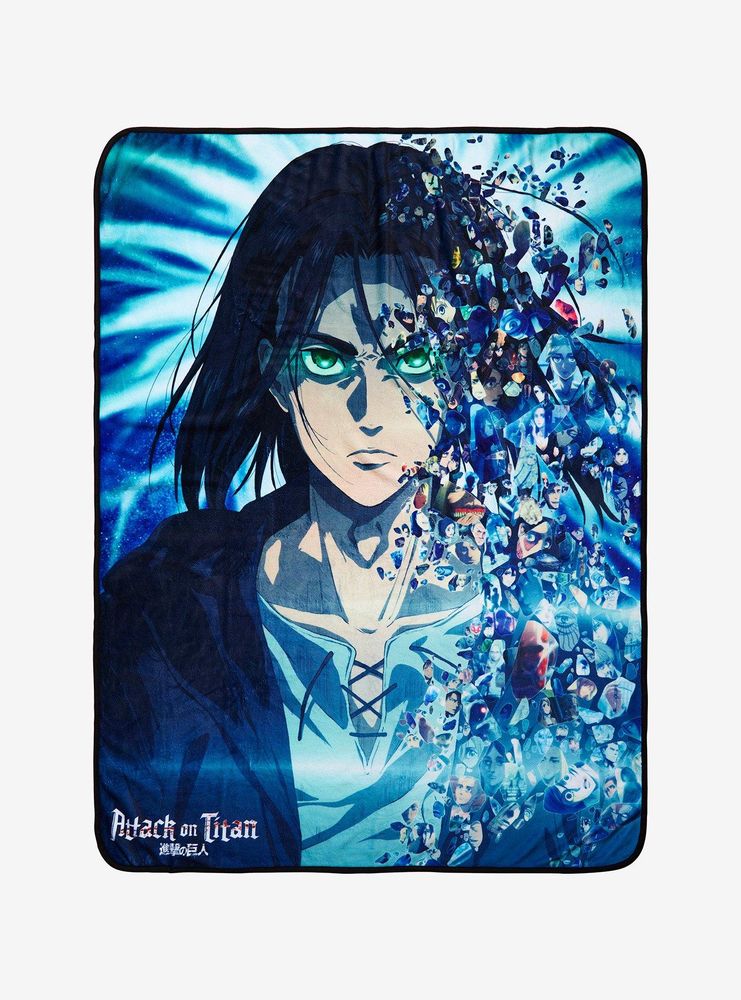 Hot Topic Attack On Titan Final Season Eren Throw Blanket Mall of