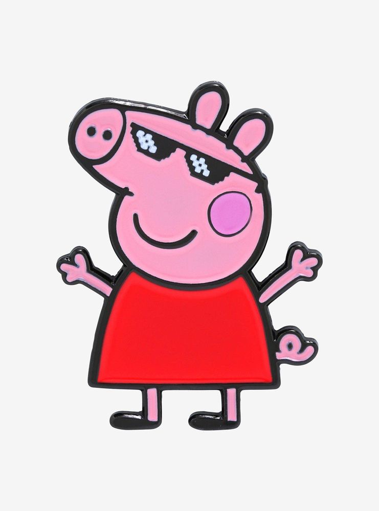 Boxlunch Peppa Pig with Sunglasses Enamel Pin BoxLunch Exclusive