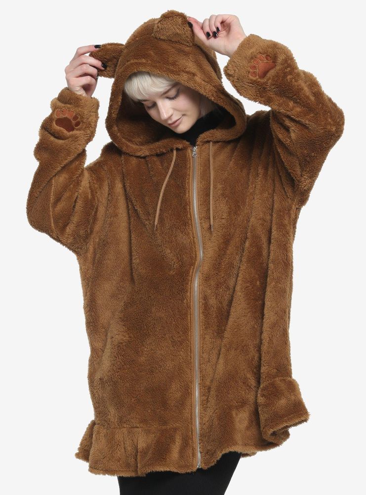 Fuzzy cheap bear hoodie