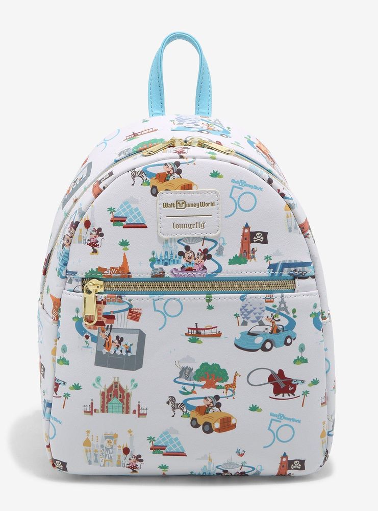 Hot Topic Loungefly Walt Disney World 50th Anniversary Mini Backpack ...