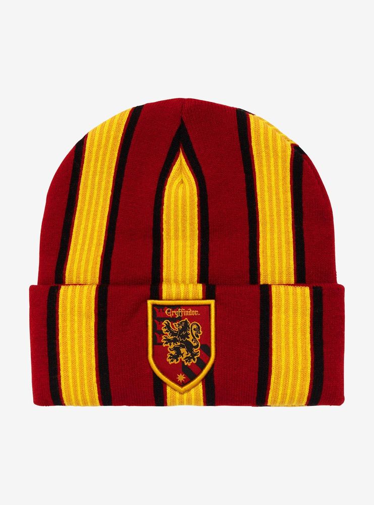 Boxlunch Harry Potter Gryffindor Striped Beanie - BoxLunch Exclusive ...