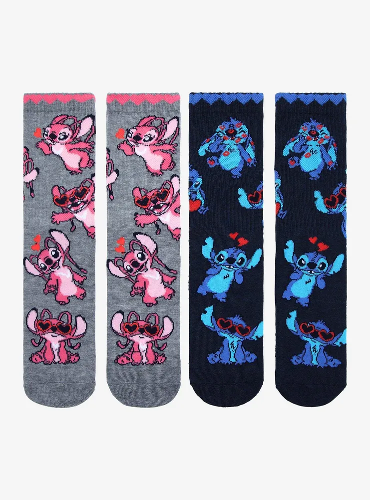 Hot Topic Disney Lilo & Stitch Love Crew Socks 2 Pair Dulles Town Center