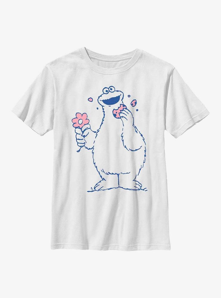 Boxlunch Sesame Street Cookie Monster Flower Youth T-Shirt