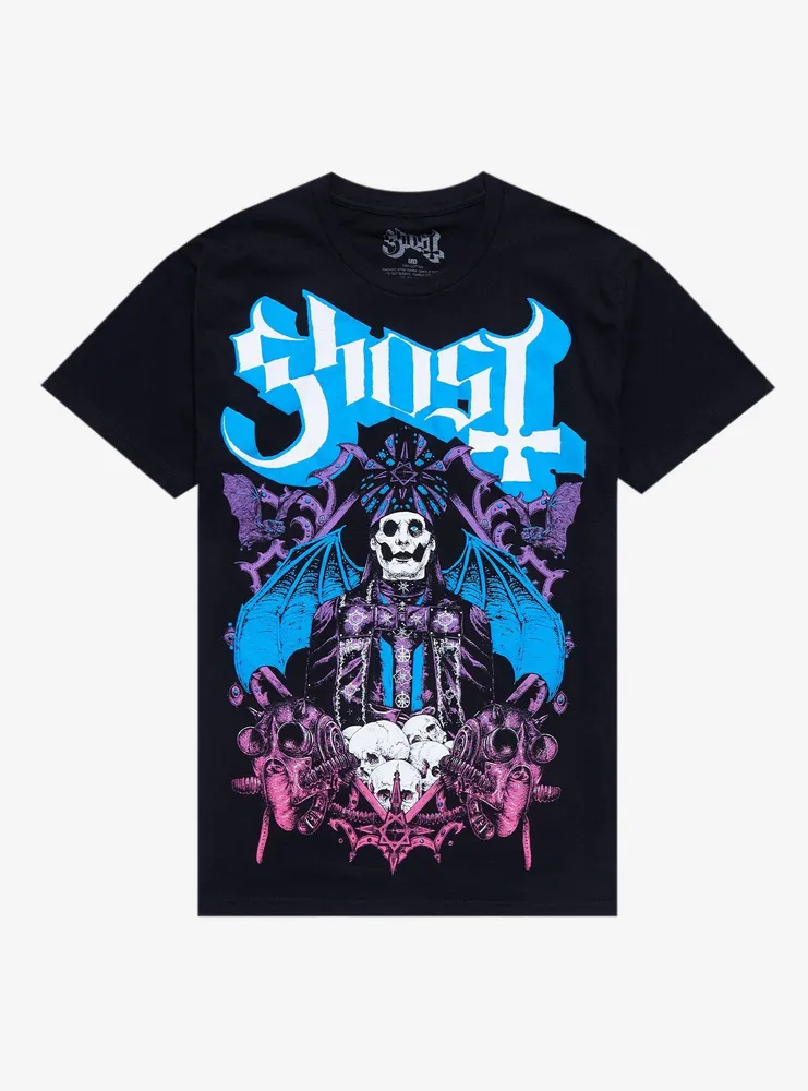 Hot Topic Ghost Papa Emeritus IV Bat Wings Boyfriend Fit Girls T