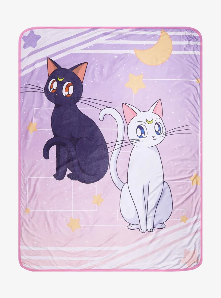 Anime Merch Sailor Moon Luna & Artemis Fleece Throw at