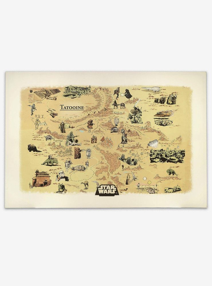 Boxlunch Star Wars Tatooine Map Canvas Wall Decor Mall Of America   19928330 Hi Large 