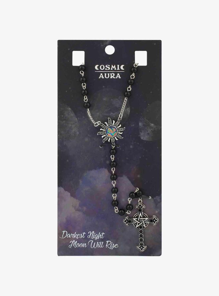 Hot Topic Sun Pentagram Cross Rosary Necklace | Bayshore Shopping