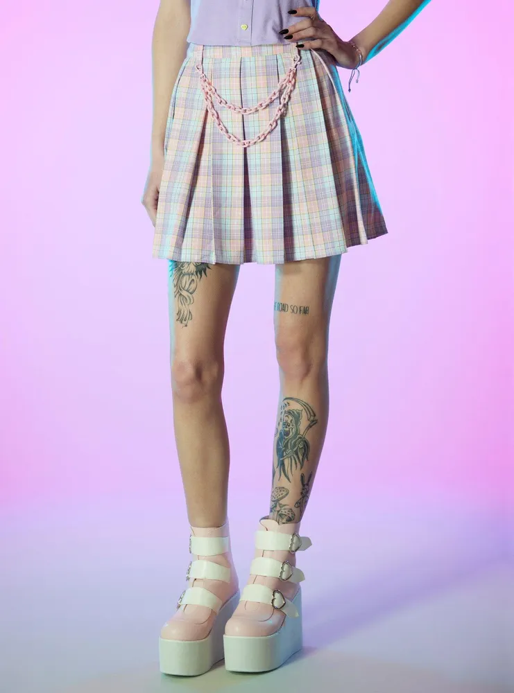 Pastel purple 2024 plaid skirt