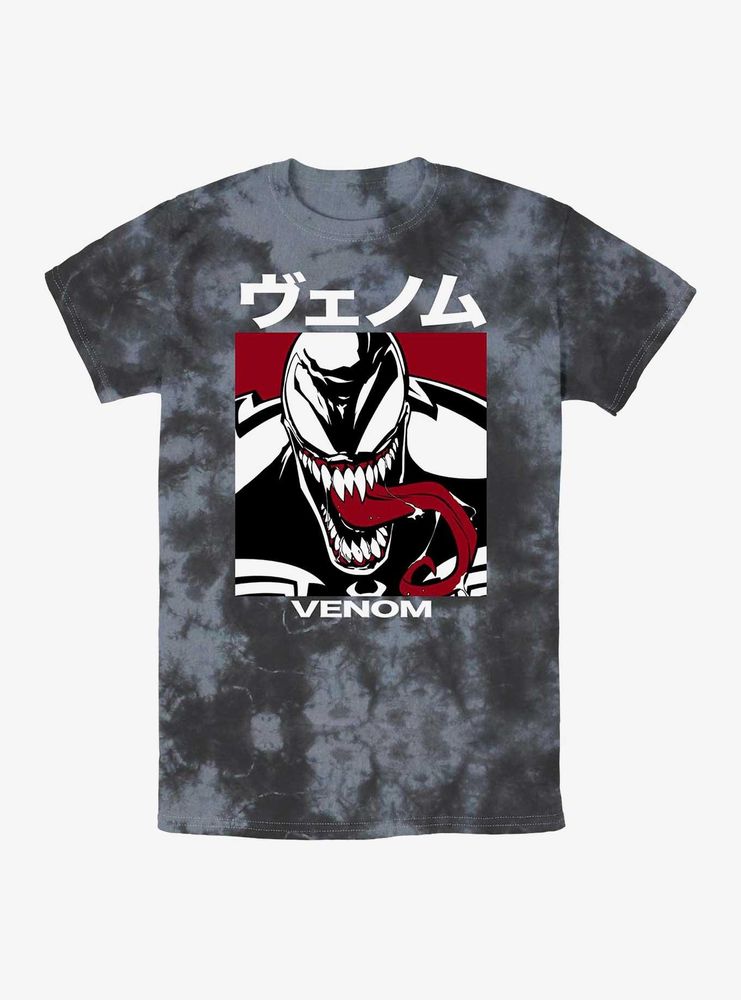 Boxlunch Marvel Venom Venomous Japanese Lettering Tie-Dye T-Shirt