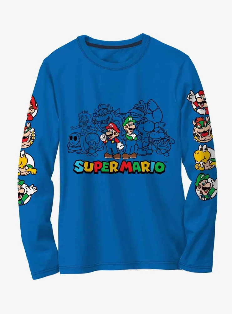 Hot Topic Super Mario Classic Characters Long-Sleeve T-Shirt