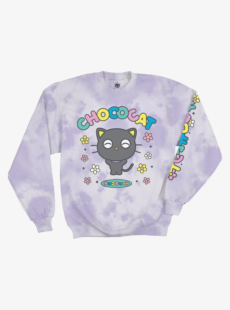 Hot Topic Chococat Flowers Lavender Tie-Dye Girls Sweatshirt