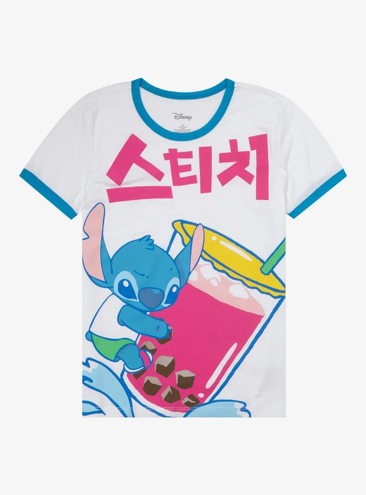 Hot Topic Disney Lilo & Stitch Boba Girls Ringer T-Shirt | Mall of