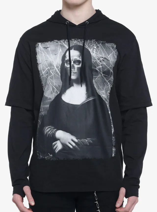 Hot Topic Social Collision Mona Lisa Skull Twofer Long-Sleeve T-Shirt