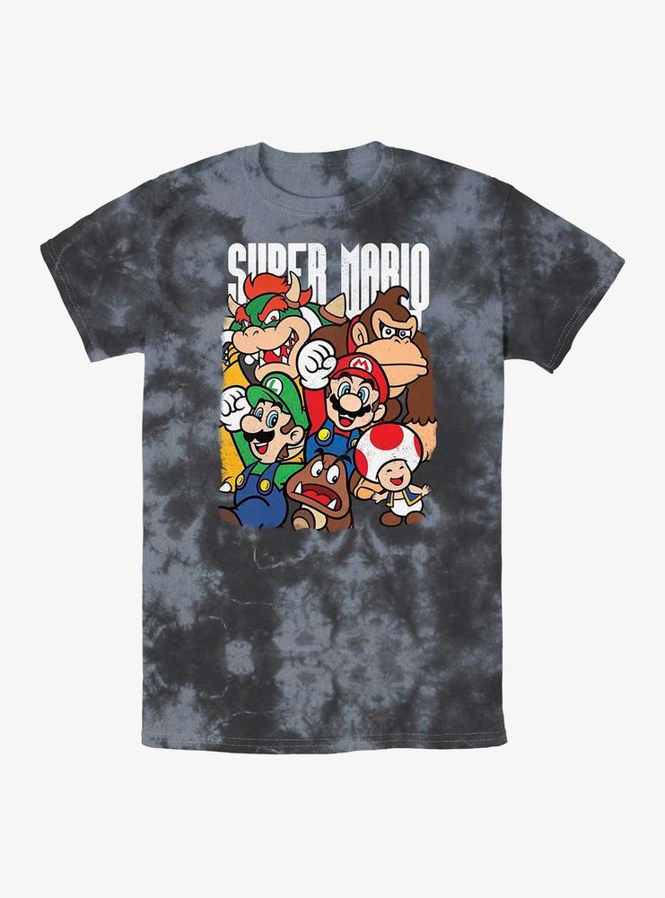 Boxlunch Nintendo Super Mario Bros. Group Tie-Dye T-Shirt | Mall of ...