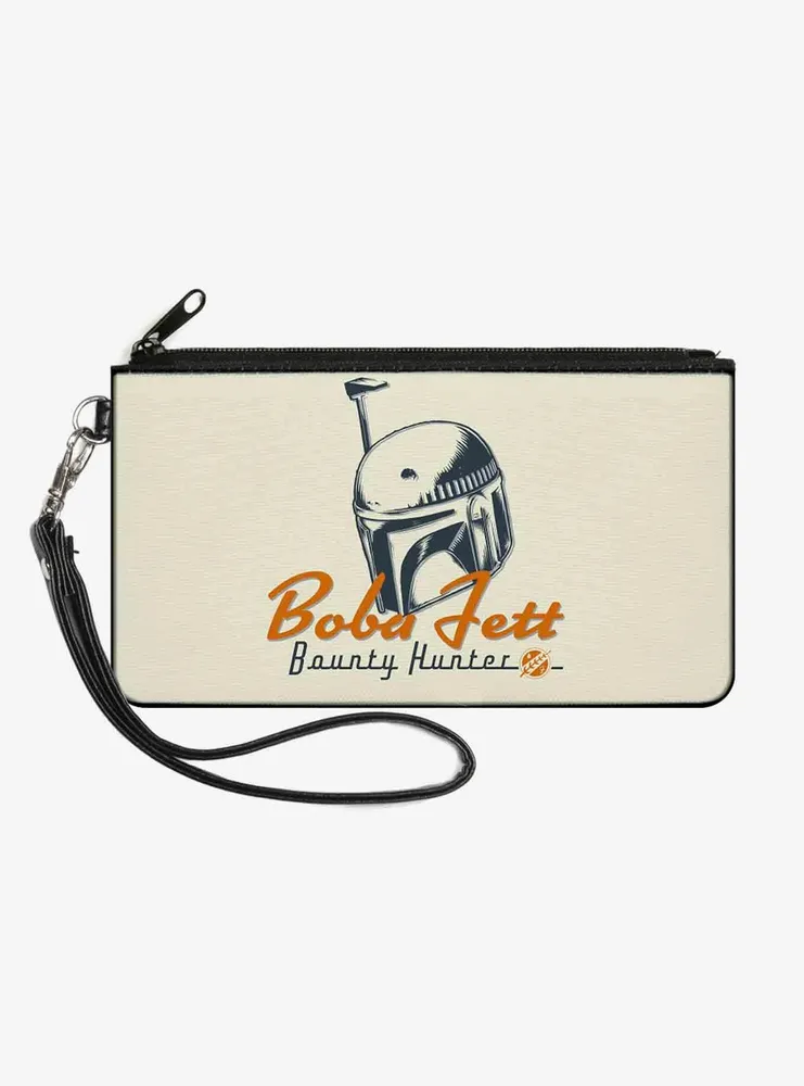 Boxlunch Star Wars The Book Of Boba Fett Bounty Hunter Helmet Canvas Zip Clutch Wallet Mall Of 3570