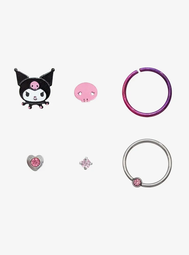 Hot Topic Steel Kuromi Skull Nose Stud & Hoop 6 Pack | Mall of America®
