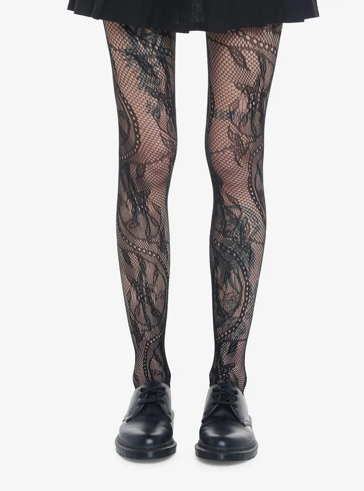 Floral fishnet cheap tights