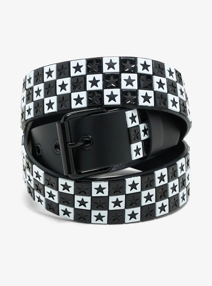 Hot Topic Black White Checkered Star Belt Hamilton Place