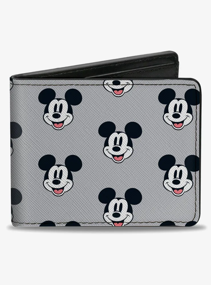 Boxlunch Disney Mickey Mouse Smiling Face Monogram Bifold Wallet ...
