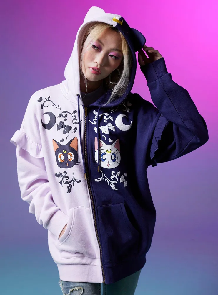 Primitive x sailor moon 2025 washed purple & green hoodie