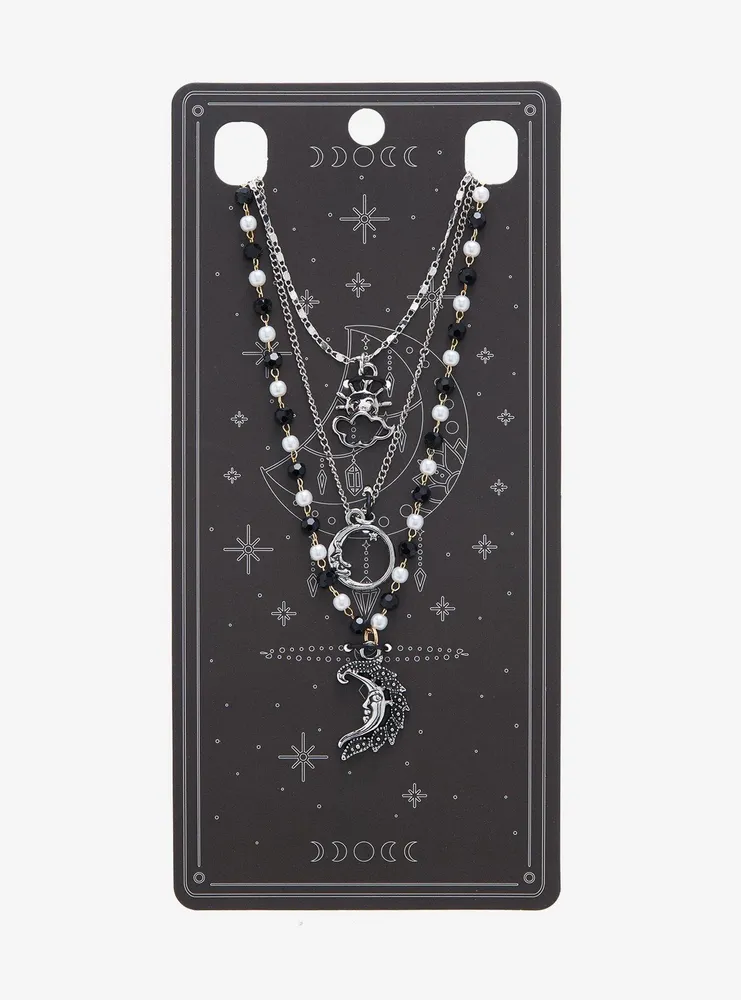 Hot Topic Moon Cloud Rosary Necklace Set | Pueblo Mall