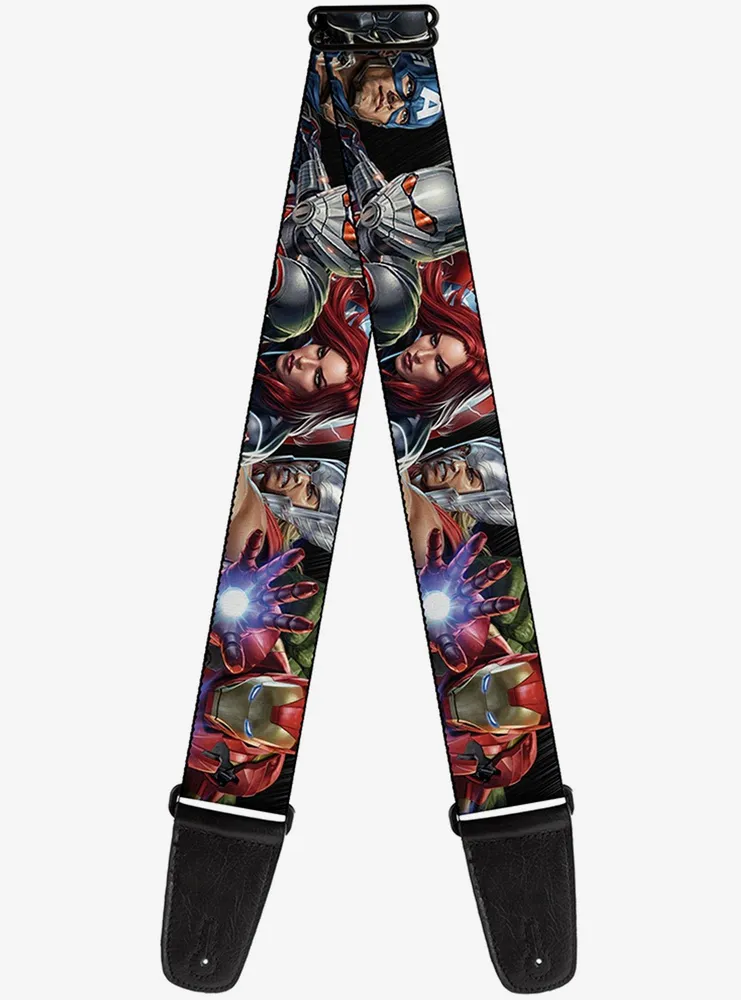 Boxlunch Marvel Avengers 7 Vivid Action Poses Guitar Strap | Hamilton Place