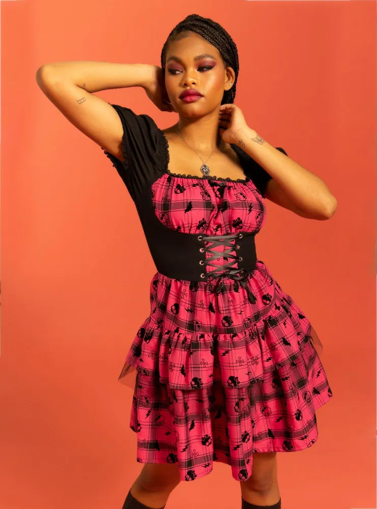 Hot Topic Monster High Pink Plaid Icons Corset Dress | Mall of America®