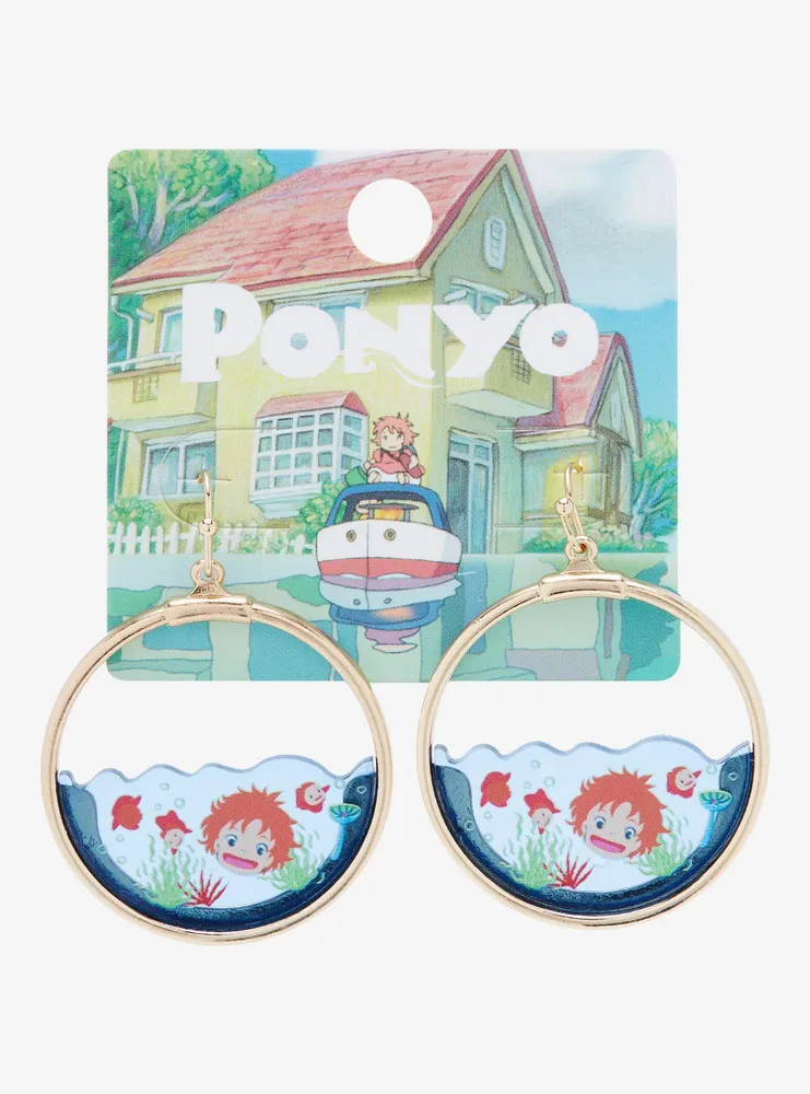 Boxlunch Studio Ghibli Ponyo Swimming Scene Hoop Earrings - BoxLunch ...