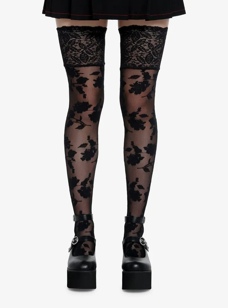 Lace shop thigh highs