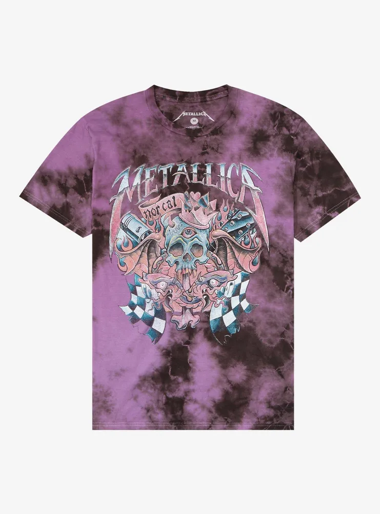 Hot Topic Metallica NorCal Skull Tie Dye Girls T Shirt Hamilton