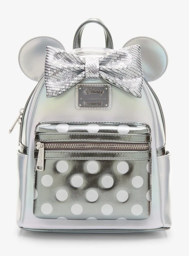 Loungefly Silver Sequins Minnie Mouse outlet Mini Backpack