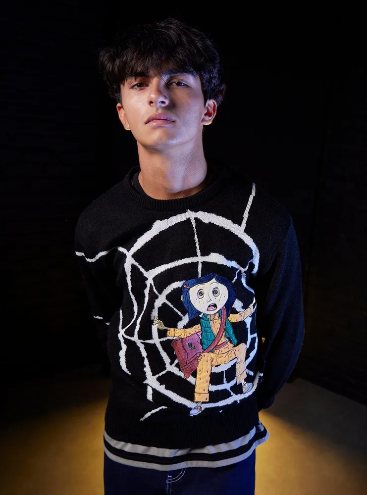 Hot Topic Coraline Spiderweb Knit Sweater | Brazos Mall