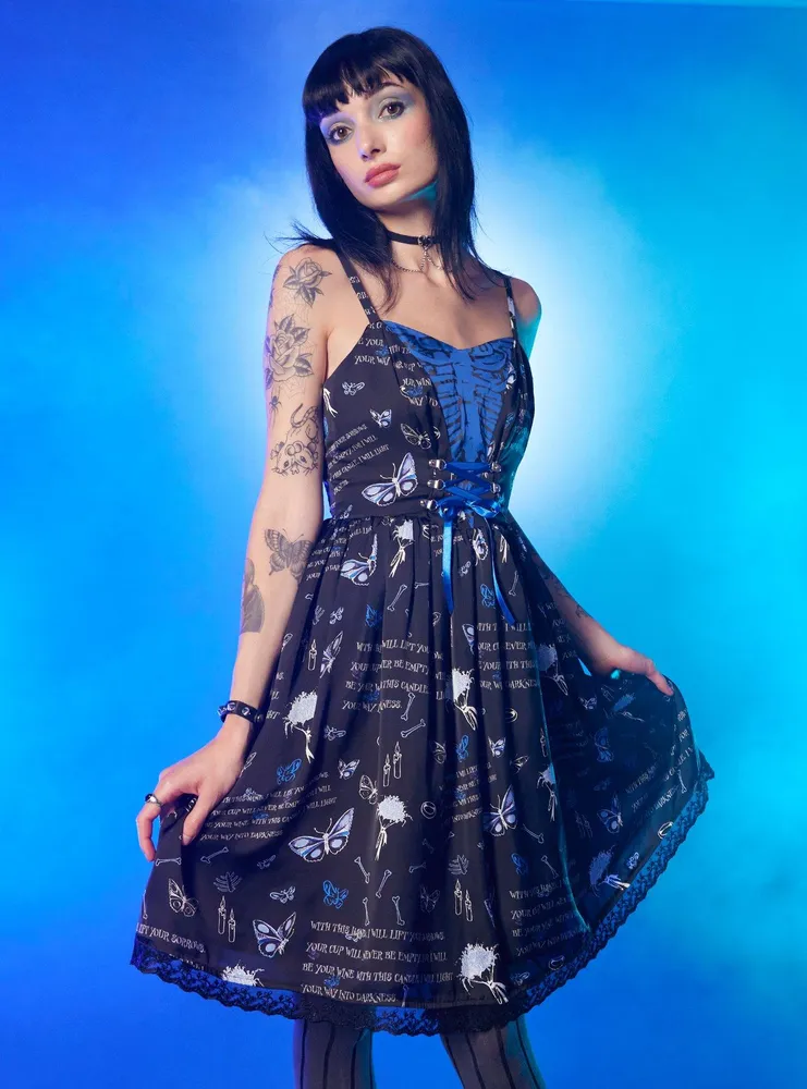 Hot Topic Corpse Bride Rib Cage Lace-Up Dress | Hawthorn Mall