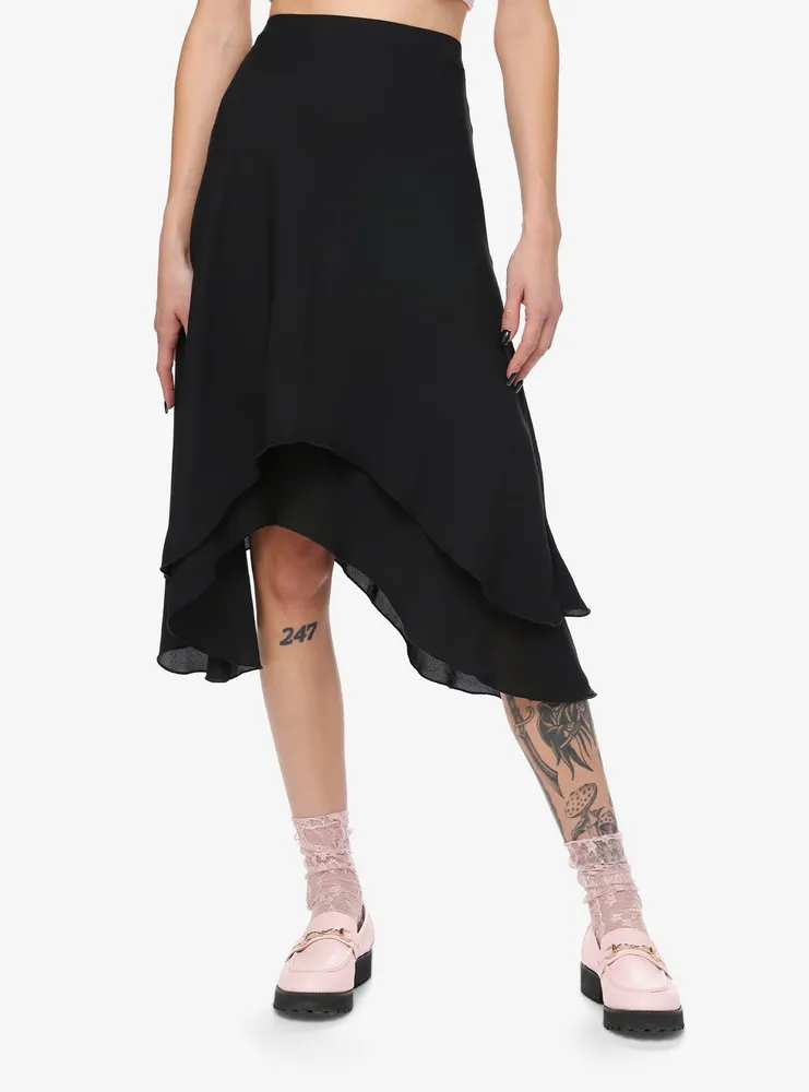 Hot Topic Sweet Society Black Asymmetrical Midi Skirt | Hawthorn Mall