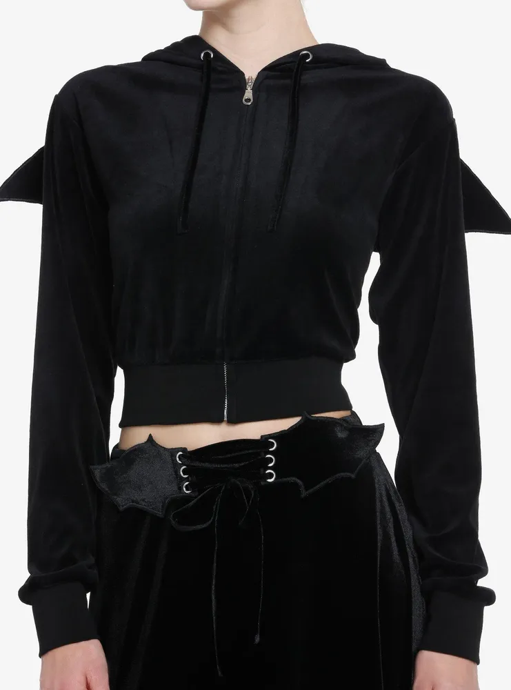 Girls black hot sale cropped hoodie