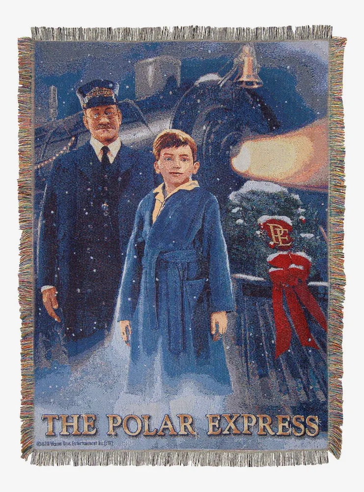 Boxlunch The Polar Express We Believe Woven Tapestry Throw Blanket