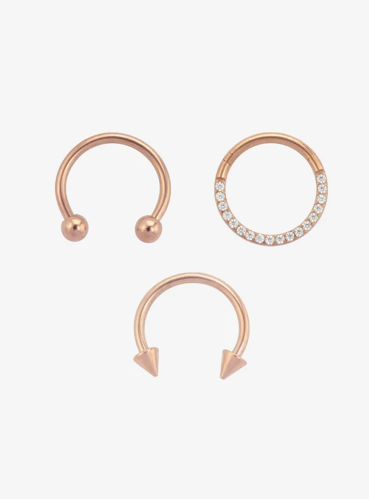 Rose gold sale circular barbell