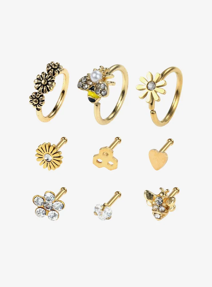 Gold bee hot sale nose stud