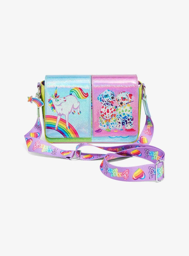 Boxlunch Loungefly Lisa Frank Holographic Color Block Crossbody Bag ...