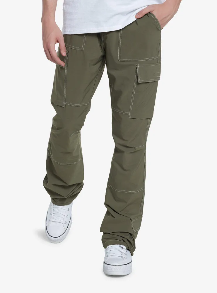 Olive green pants outlet with side pockets