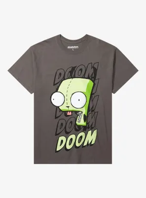 Hot Topic Invader Zim GIR Milkshake Doom Boyfriend Fit Girls T-Shirt ...