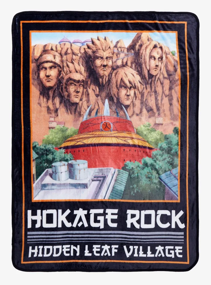 Hot Topic Naruto Shippuden Hokage Rock Throw Blanket Pueblo Mall